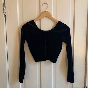 American Apparel Black Velvet Crop
